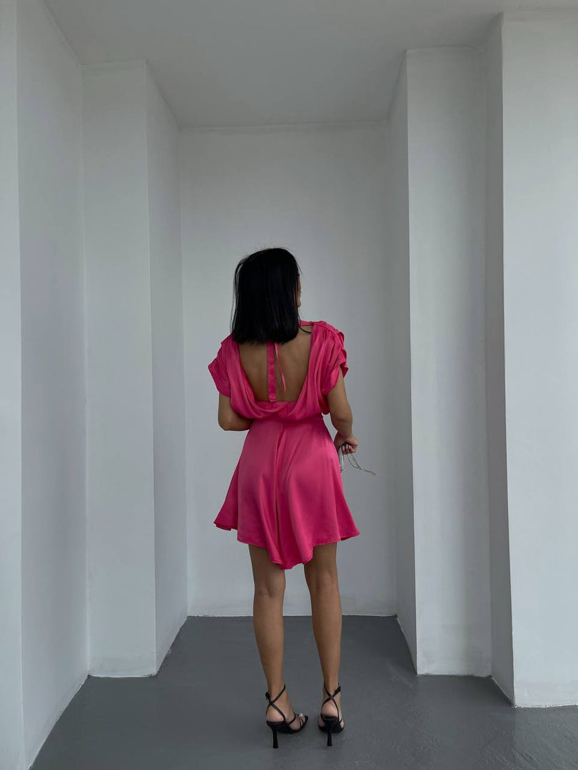 Salopeta tip rochie #pink