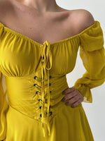 Încărcați imaginea în vizualizatorul Galerie, Rochie corset cu siret #yellow