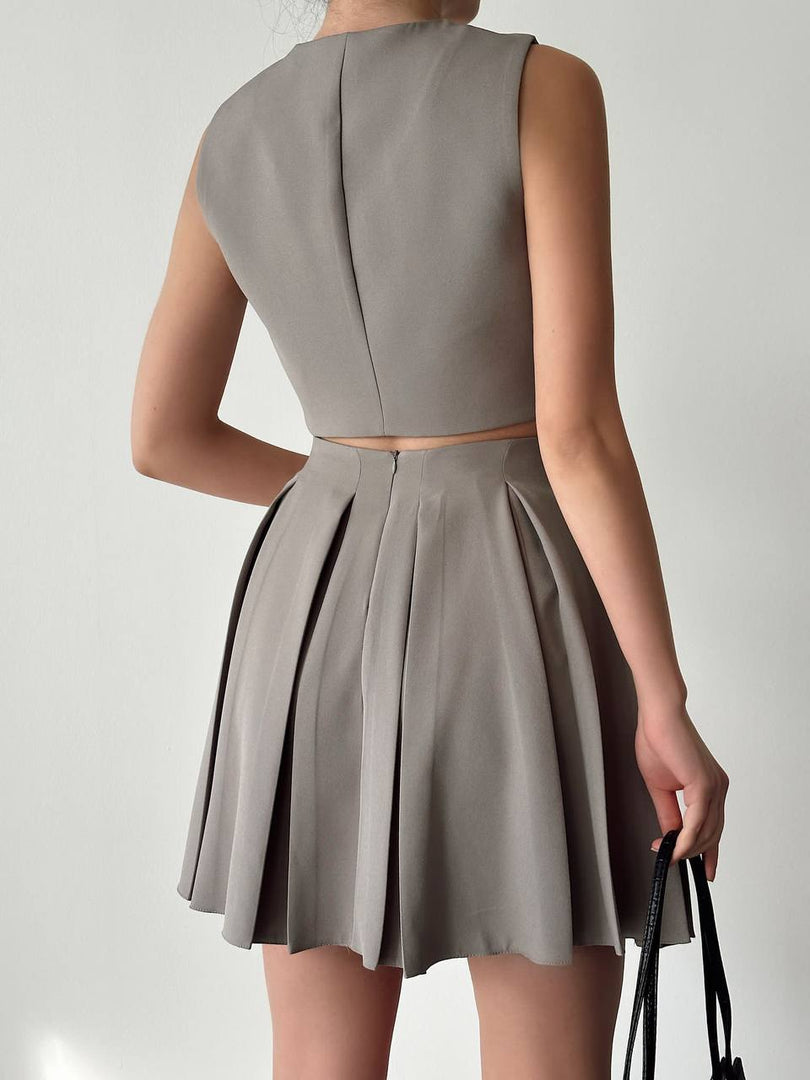Costum fusta pliuri+vesta #grey