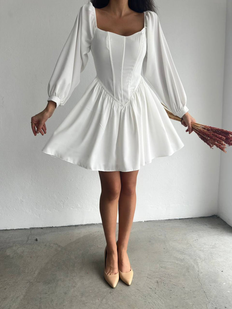 Rochie corset #white