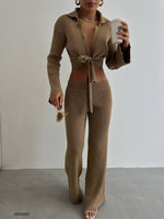Încărcați imaginea în vizualizatorul Galerie, Compleu Vacay tricot #brown