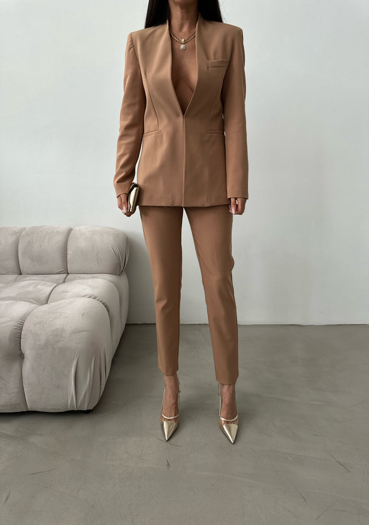 Costum Sacou+pantaloni si curea #brown