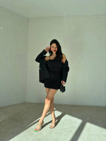 Încărcați imaginea în vizualizatorul Galerie, Costum sacou+rochie pe corp #black
