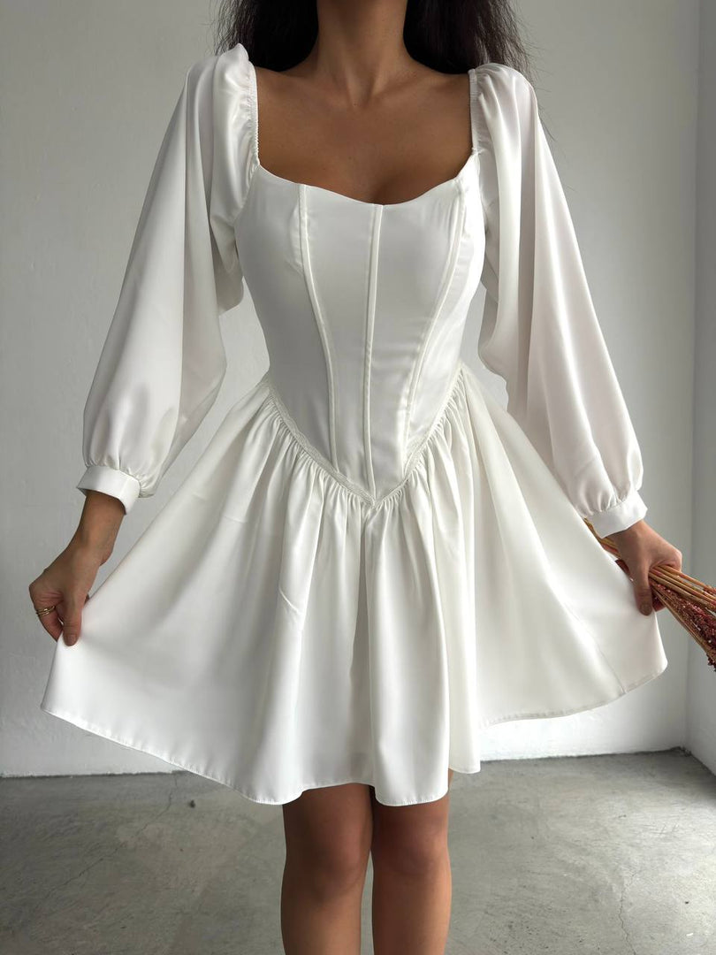 Rochie corset #white